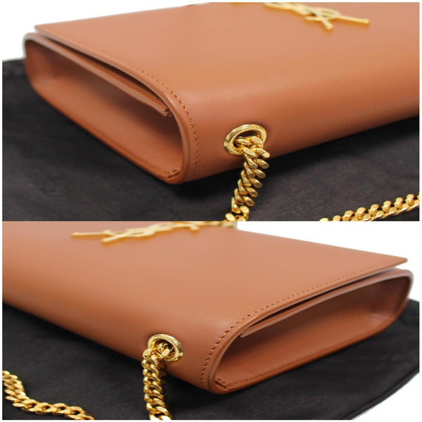 YVES SAINT LAURENT Kate Large Grain De Poudre Leather Shoulder Bag Brown