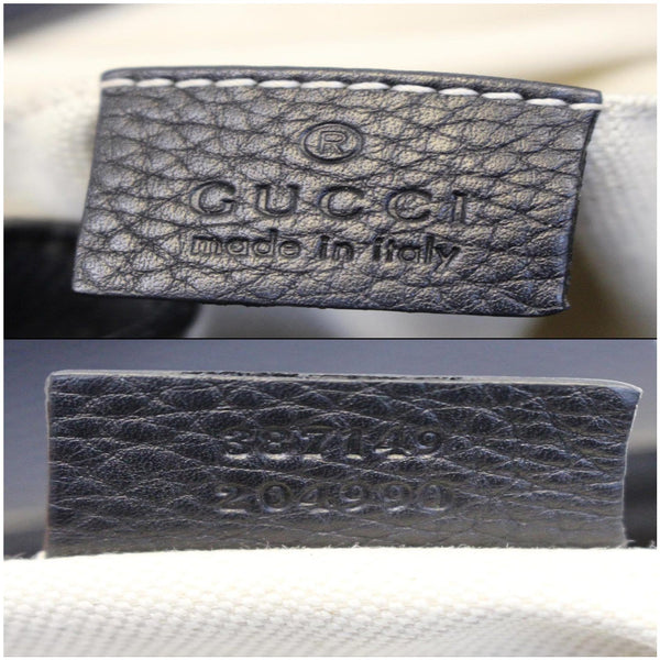 Gucci Bamboo Pebbled Leather Backpack Bag Black - made in itlay