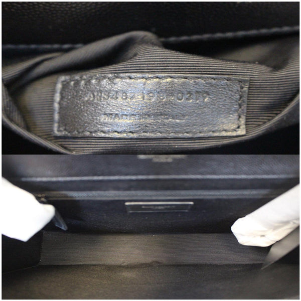 YVES SAINT LAURENT Envelope Large Matelasse Embossed Leather Shoulder Bag Black