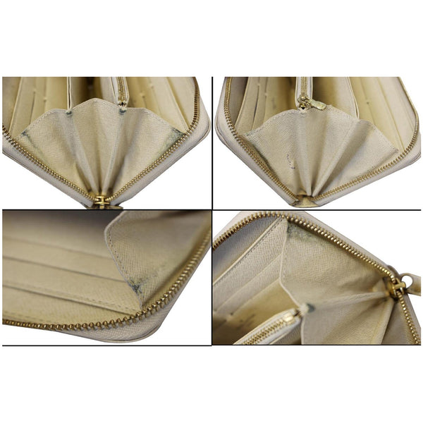 LOUIS VUITTON Zippy Damier Azur Long Wallet White