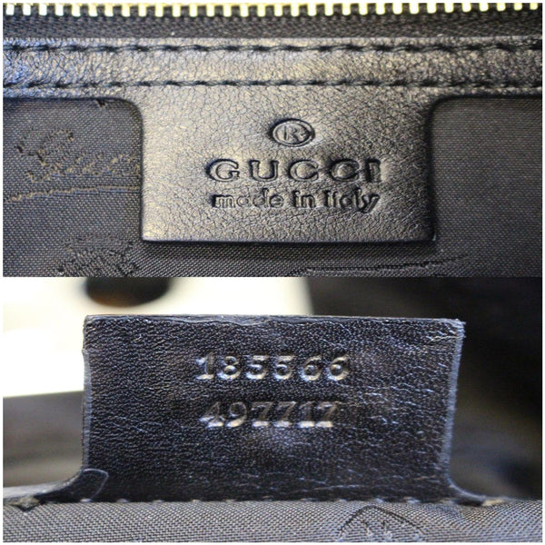 GUCCI Indy Babouska Leather Top Handle Shoulder Bag Black 185566