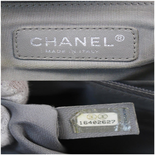 CHANEL Large Boy Glazed Calfskin Leather Shoulder Bag Black