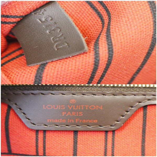 LOUIS VUITTON Neverfull MM Damier Ebene Tote Shoulder Bag Brown