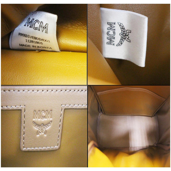 MCM Stark Visetos Backpack Bag Black - inside view