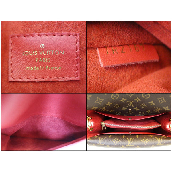 LOUIS VUITTON Double V Grained Leather Monogram Shoulder Bag Rubis-US
