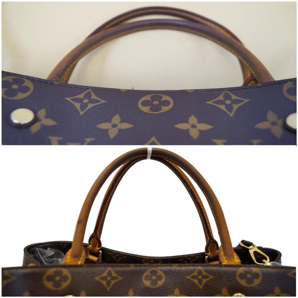 LOUIS VUITTON Montaigne GM Monogram Canvas Shoulder Bag Brown