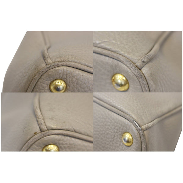 PRADA Pebbled Leather Large Tote Bag Grey-US