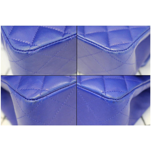 CHANEL Medium Double Flap Calfskin Quilted Shoulder bag Blue