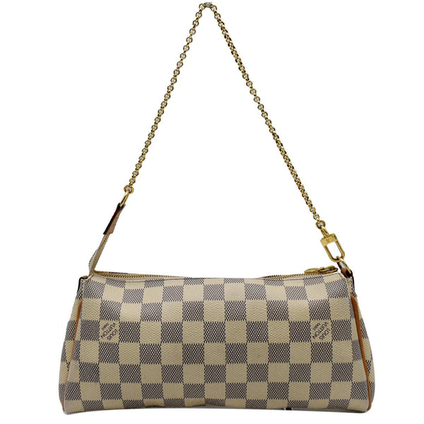 LOUIS VUITTON Pochette Eva Damier Azur Clutch Bag White
