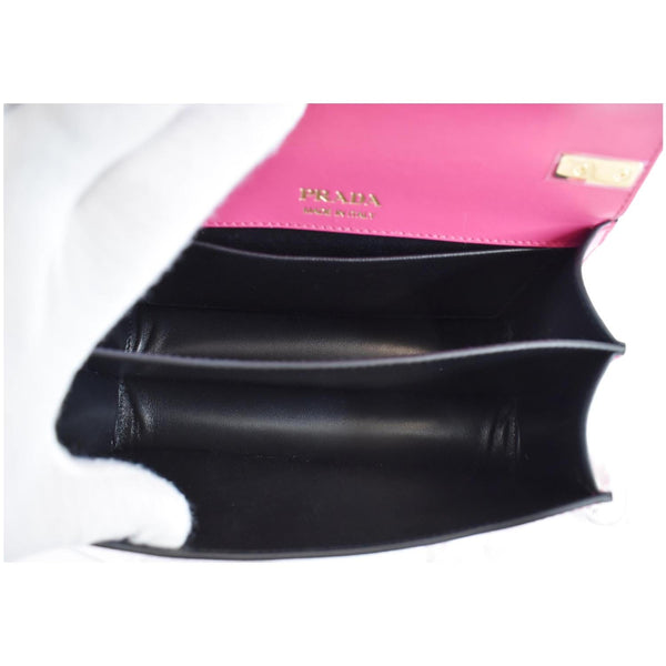 PRADA City Sidonie Small Leather Crossbody Bag Magenta