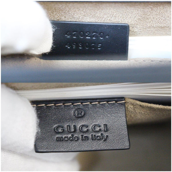 GUCCI Sylvie Mini Leather Crossbody Bag Black 470270