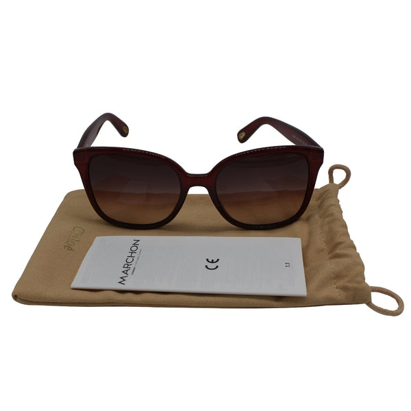 Chloe CE766S 620 Burgundy Sunglasses Grey Lens