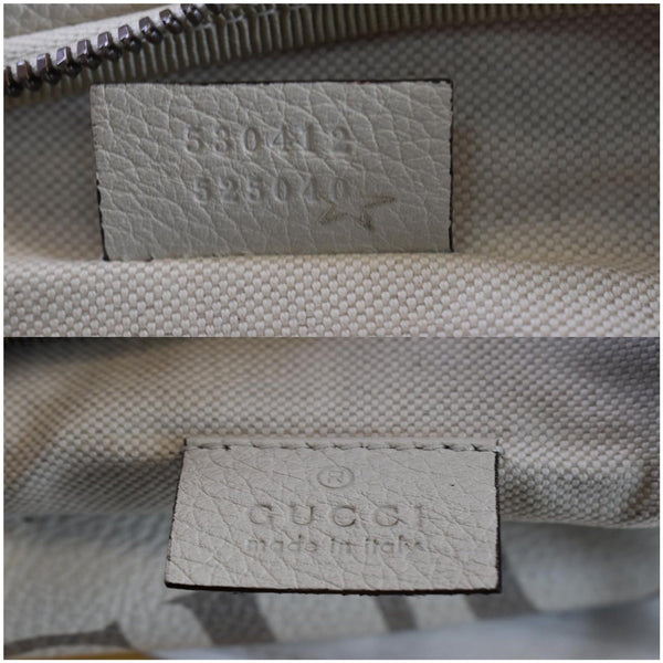 GUCCI Print Leather Medium Belt Waist Bum Bag White 530412