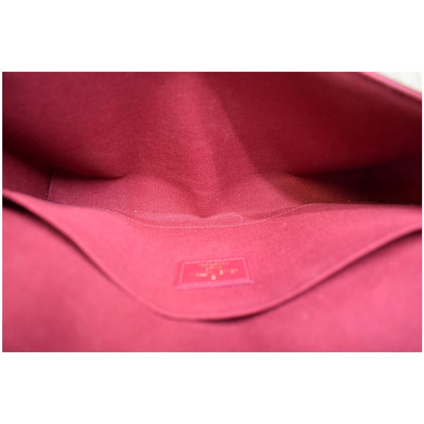 LOUIS VUITTON Felicie Monogram Canvas Pochette Crossbody Bag Brown