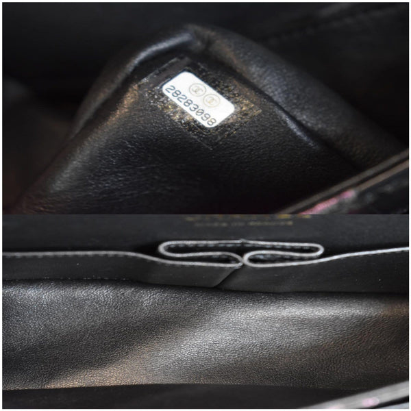 CHANEL Reissue 2.55 Flap Crocodile Embossed Graffiti Shoulder Bag Black