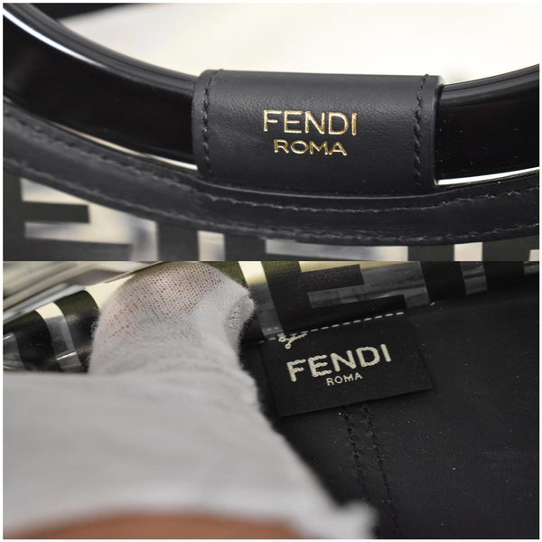 FENDI Runaway Shopper Medium TPU FF Leather Tote Bag Black