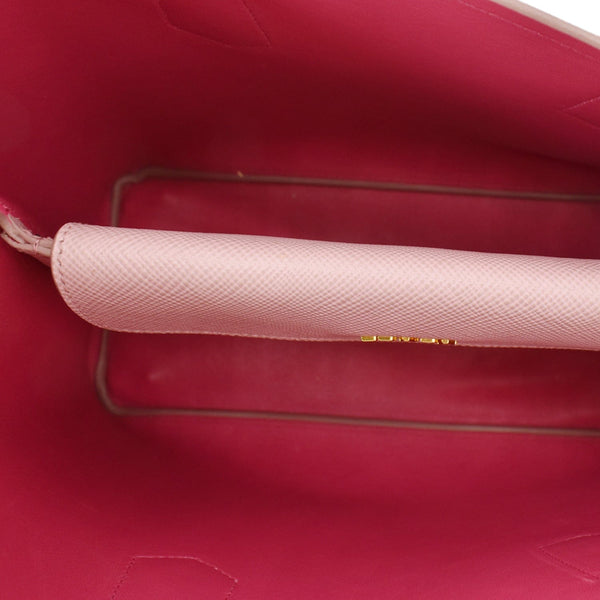 PRADA Double Handle Saffiano Leather Tote Bag Petal Pink