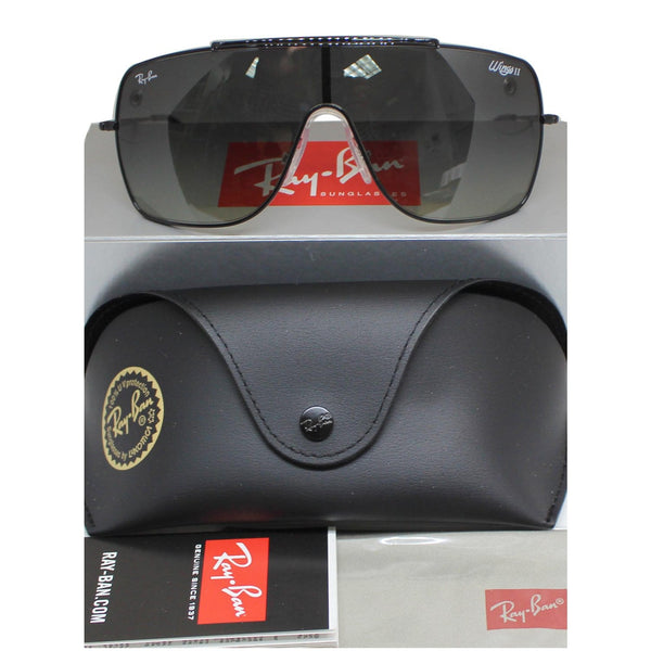RAY-BAN RB3697 002/11 Wings II Sunglasses Dark Grey Gradient Lens
