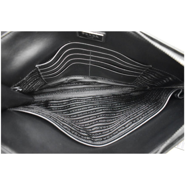 Prada Document Nylon Leather Pouch Black - Dallas Handbags