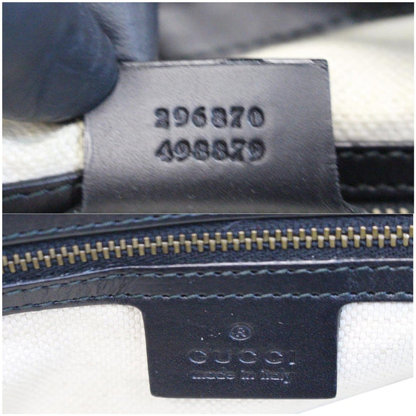 GUCCI Patti Studded Canvas Hobo Shoulder Bag Black 296870