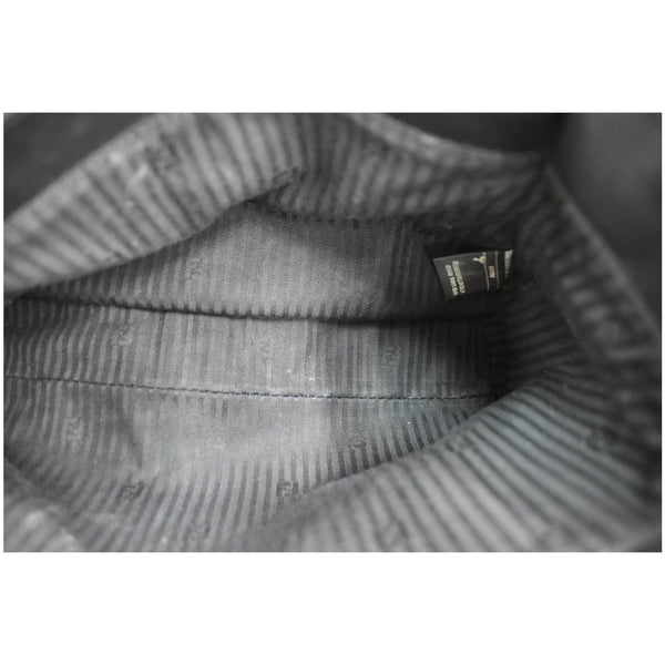 FENDI Petite 2Jours Vitello Leather Elite Tote Shoulder Bag Black