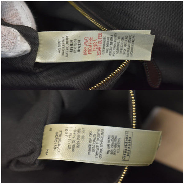 BURBERRY Medium Primrose Haymarket Check Tote Bag Chocolate