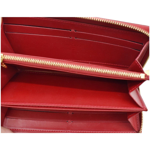 LOUIS VUITTON Monogram Vernis Zippy Wallet Red