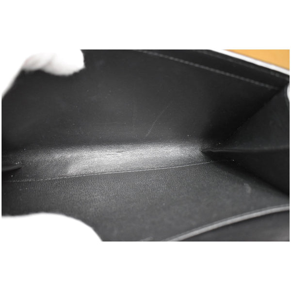 YVES SAINT LAURENT Uptown Crocodile-Embossed Crossbody Chain Wallet Black