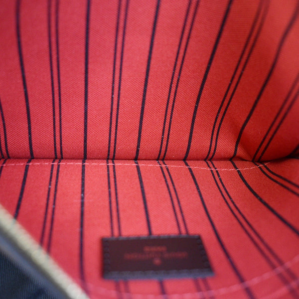 LOUIS VUITTON Neverfull MM Damier Ebene Pochette Wristlet Pouch Brown