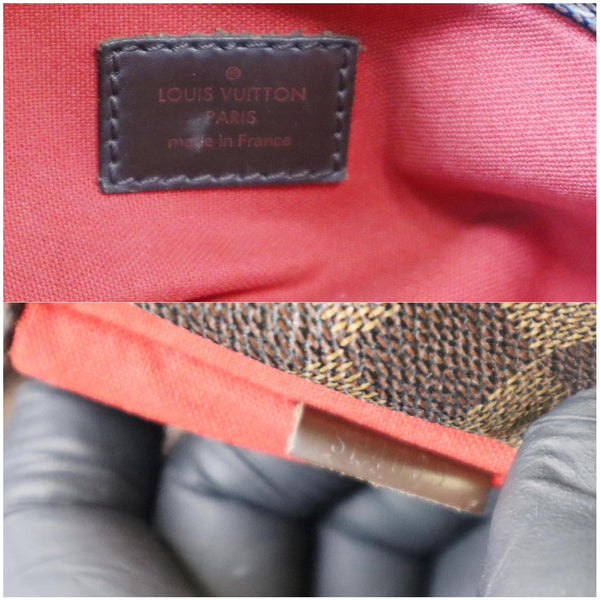 Louis Vuitton Bloomsbury PM Damier Ebene Tote Bag brand tags