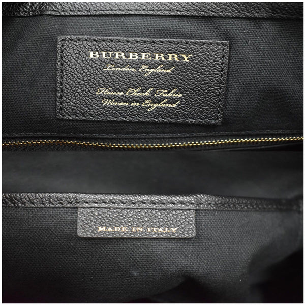 BURBERRY Helmsley House Check Grained Leather Crossbody Bag Black
