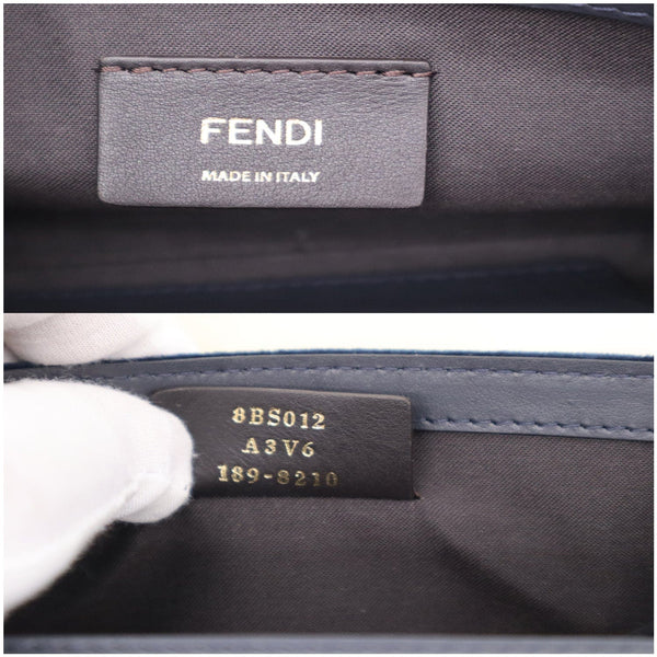 FENDI F Logo Velvet Wallet On Chain Crossbody Bag Dark Blue