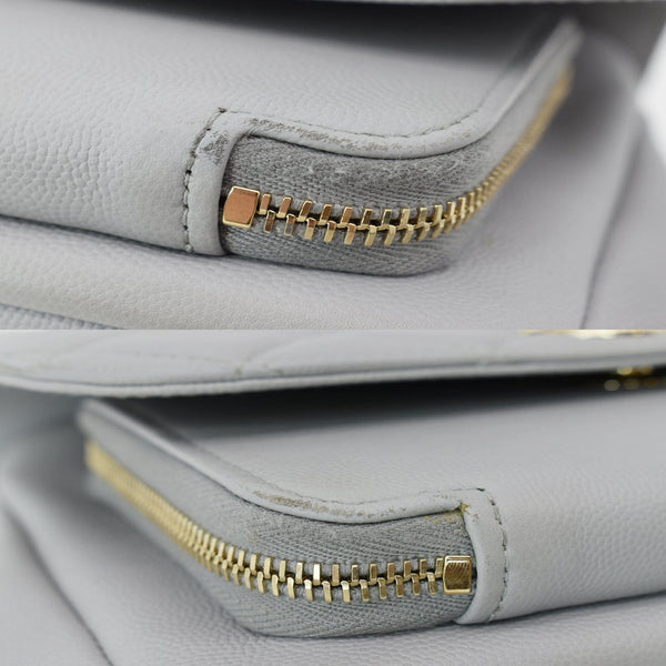 CHANEL Business Affinity Medium Quilted Caviar Crossbody Bag Gray