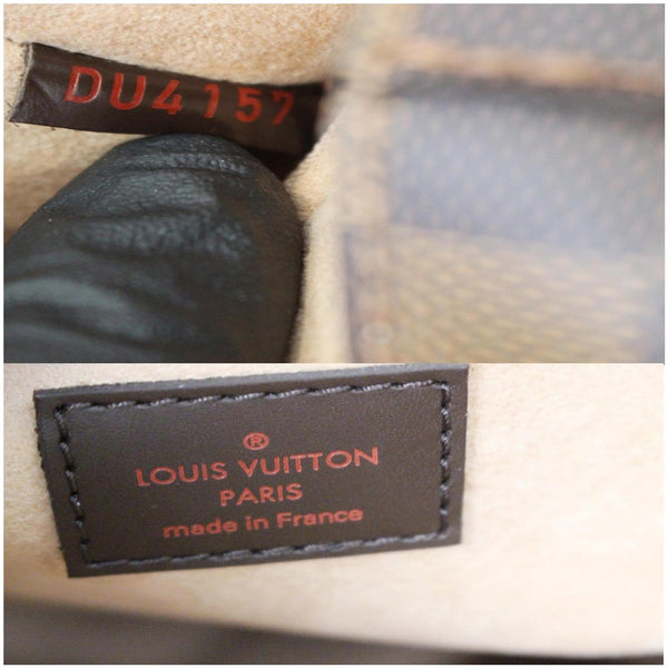 Louis Vuitton Kensington Damier Ebene Shoulder Bag Brown logo view