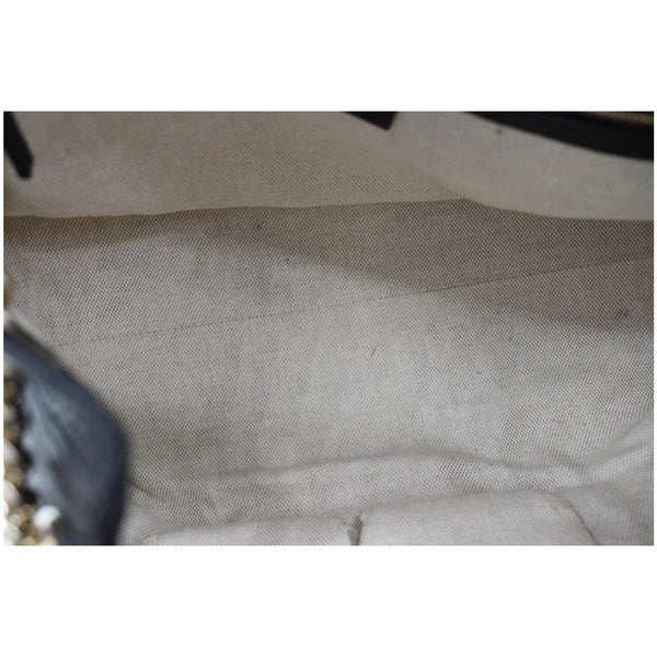 GUCCI Soho Pebbled Leather Chain Shoulder Bag Black 308982