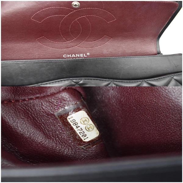 CHANEL Jumbo Double Flap Lambskin Leather Shoulder Bag Black