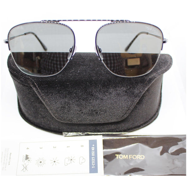 Tom Ford FT667 01C Shiny Black Sunglasses Smoke Mirrored Lens