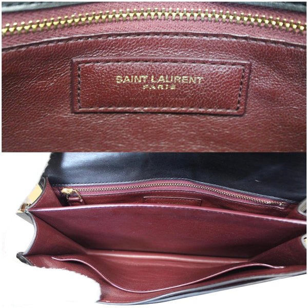 YVES SAINT LAURENT Cassandra Medium Monogram Clasp Shoulder Bag Black