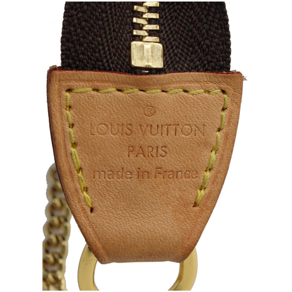 LOUIS VUITTON Mini Pochette Monogram Canvas Accessoires Pouch Brown