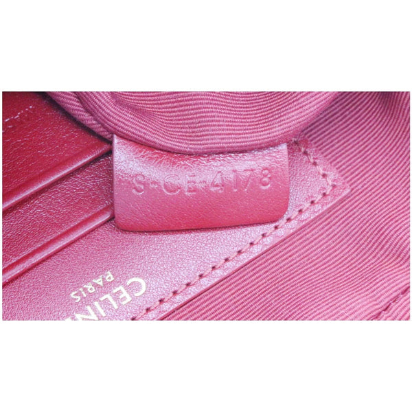 CELINE Women C Charm Small Quilted Calfskin Leather Camera Bag Red