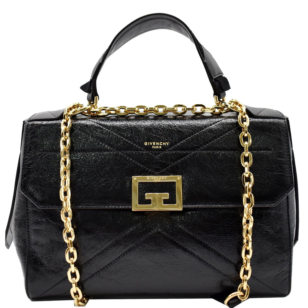 GIVENCHY Medium ID Leather Shoulder Bag Black