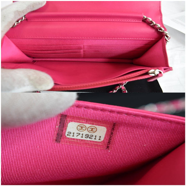 Chanel Quilted leather Diamond CC Wallet On Chain Bag