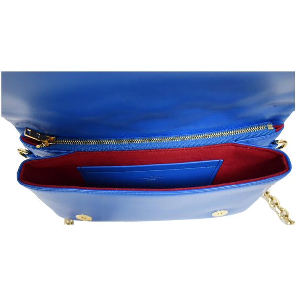 LOUIS VUITTON Coussin Monogram Embossed Pochette Crossbody Bag Blue