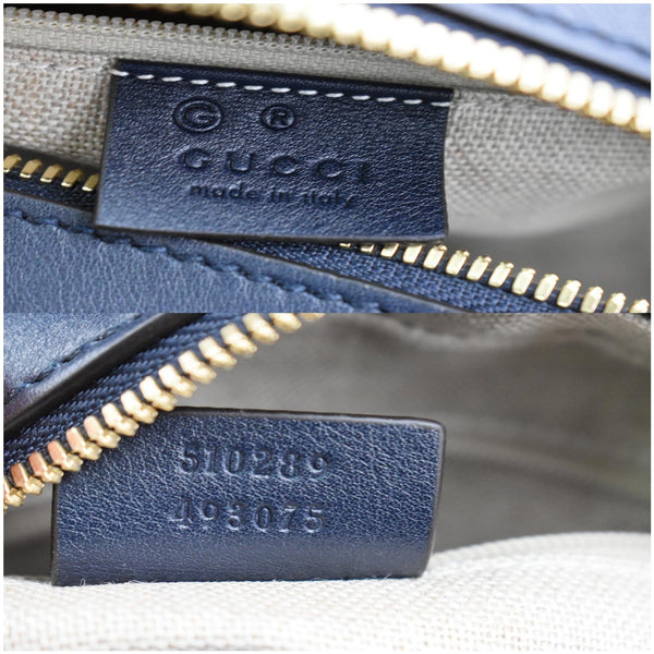 GUCCI Microguccissima Small Leather Crossbody Bag Blue 510289