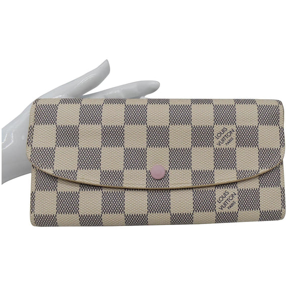 LOUIS VUITTON Emilie Damier Azur Wallet White