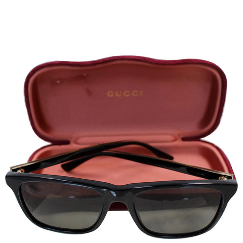 GUCCI Web Rectangle Sunglasses GG0381S Black