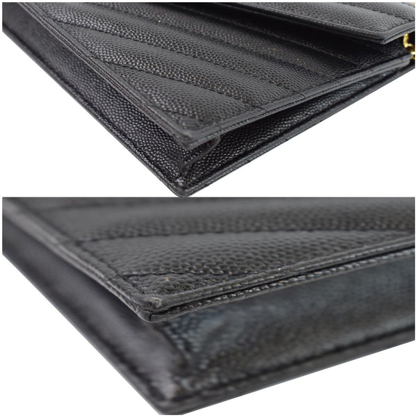 YVES SAINT LAURENT Envelope Monogram Leather Crossbody Chain Wallet Black