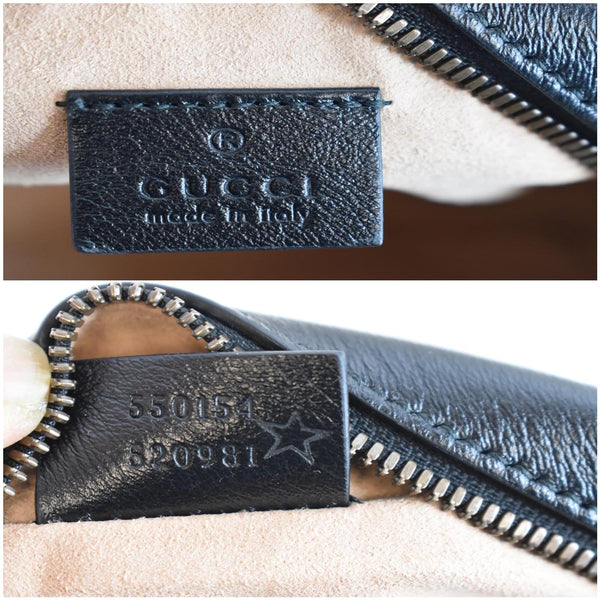 GUCCI GG Marmont Mini Round Leather Crossbody Bag Black 550154