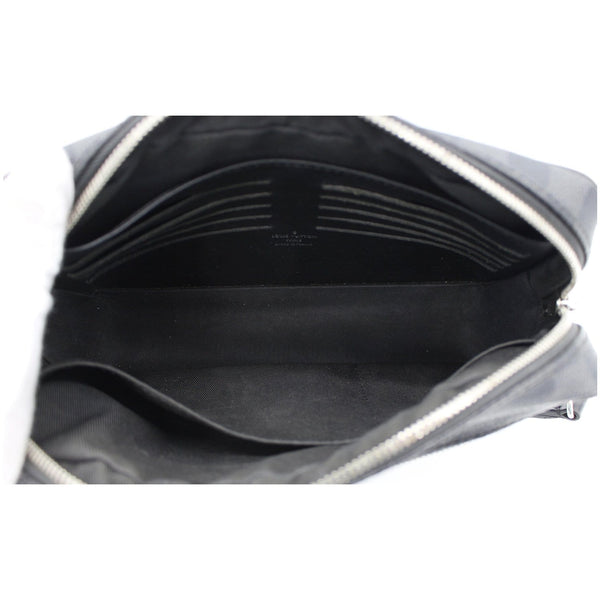 LOUIS VUITTON Alpha Damier Graphite Canvas Pouch Clutch Bag Black