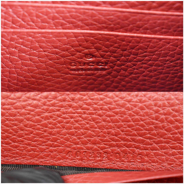 GUCCI GG Marmont Leather Crossbody Chain Wallet Red 401232